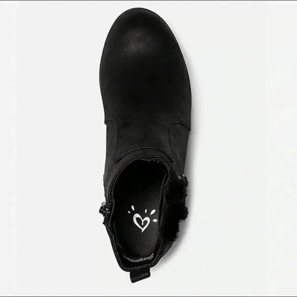 🆕JUSTICE BLACK SIDE LACE FAUX FUR BOOTS 12🆕 - Picture 2 of 5